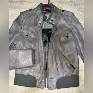 Guess Vintage Leather Jacket with Satin Lining